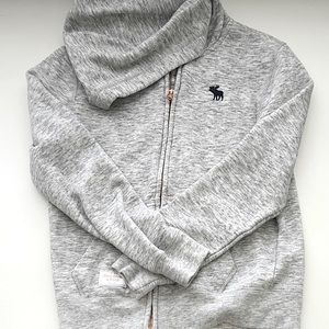 Gray zip-up abercrombie hoodie size kids 13/14